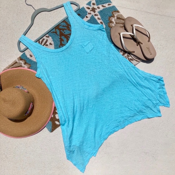 fresh produce Tops - Fresh Produce Aqua Vintage Slub Tank Tunic Top L